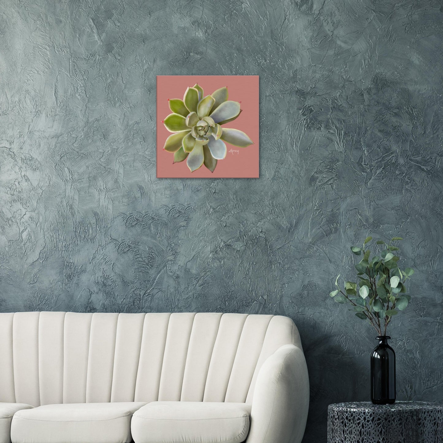 Succulent of the Month | July | on Stretched Canvas | Echeveria Succulent