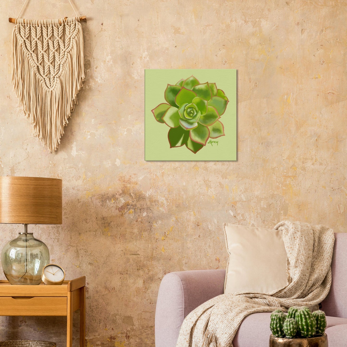 Succulent of the Month | May | on Stretched Canvas | Echeveria Succulent