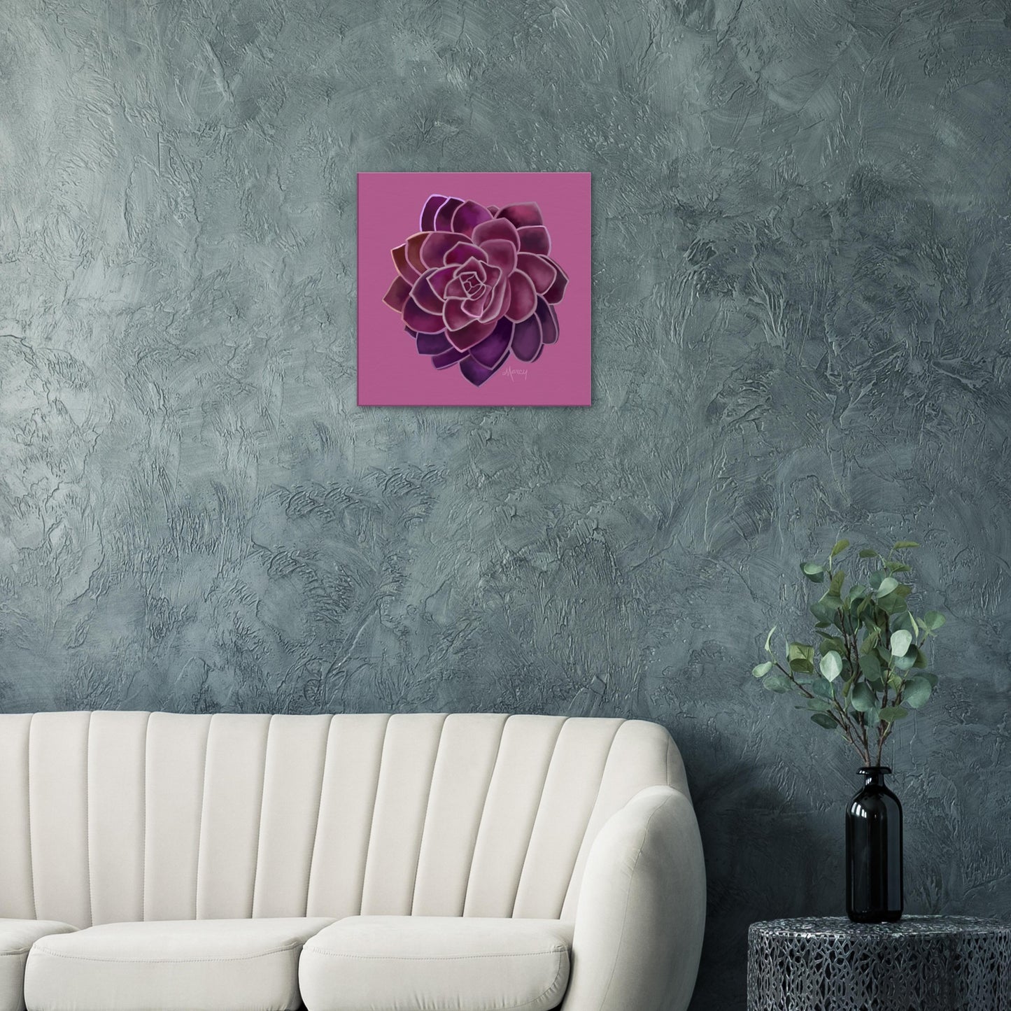 Succulent of the Month | February | on Stretched Canvas | Echeveria Succulent