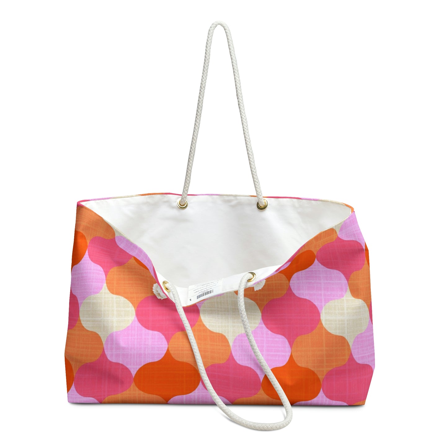 Retro Ogee Design in Orange Crush Color Way Weekender Bag