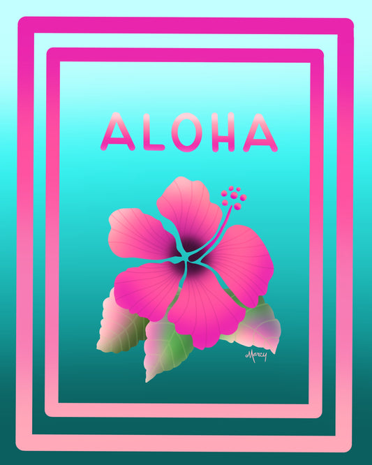 Pink Hibiscus Travel Poster
