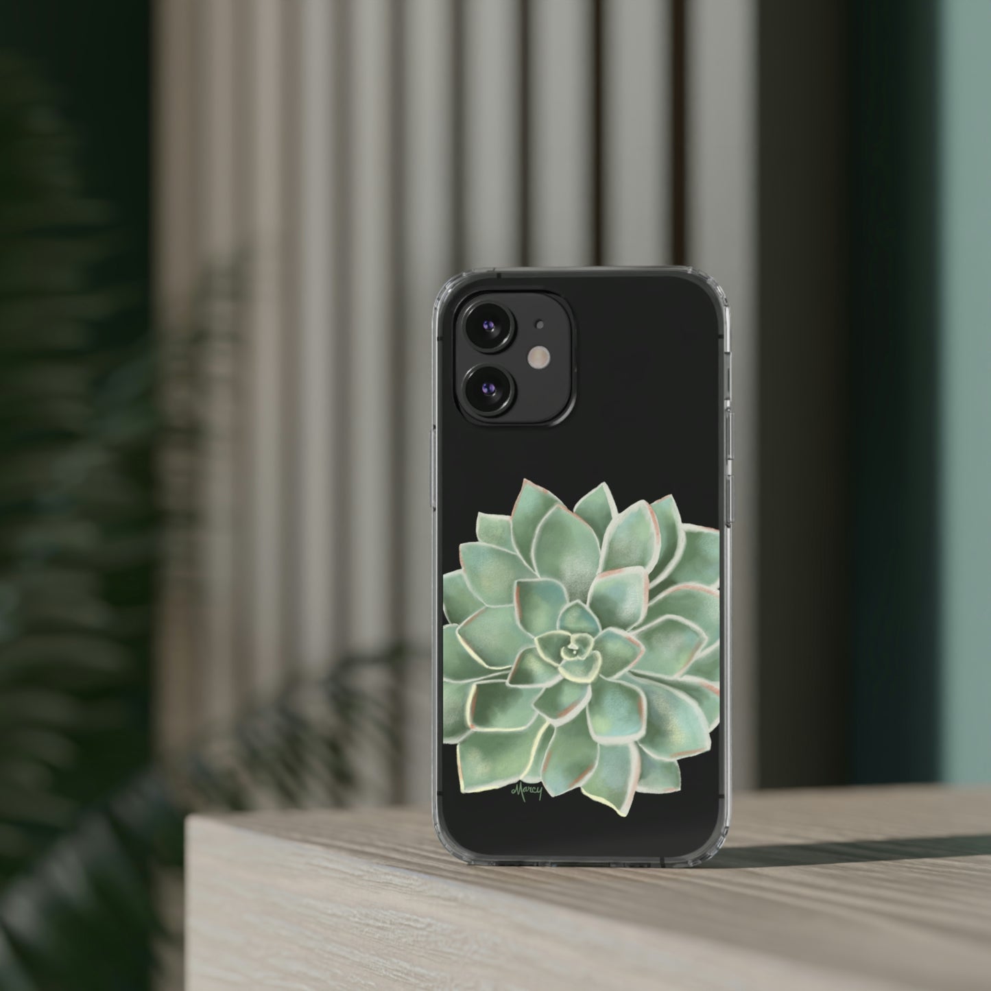 Green Succulent Clear Cases