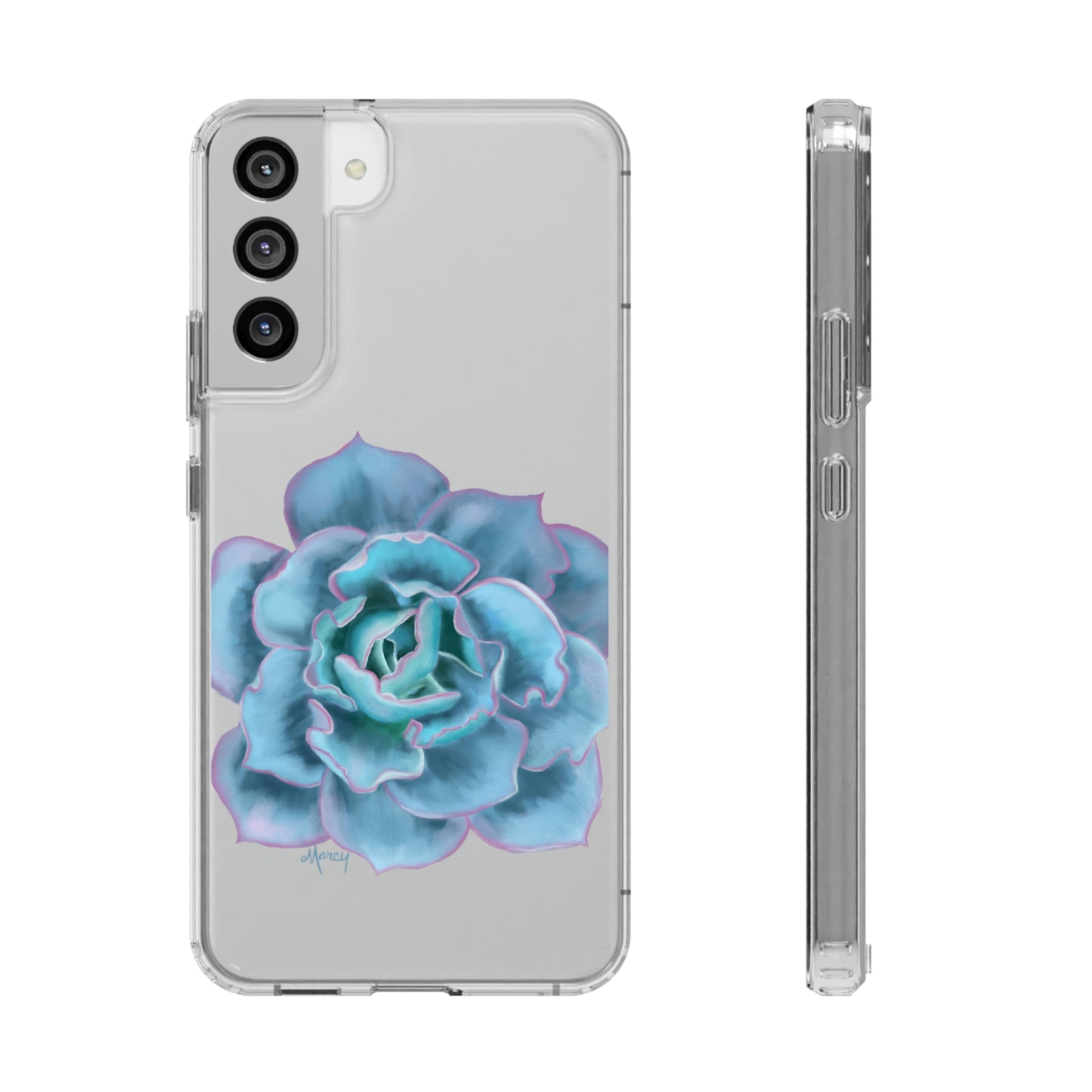 Turquoise Succulent Clear Cases