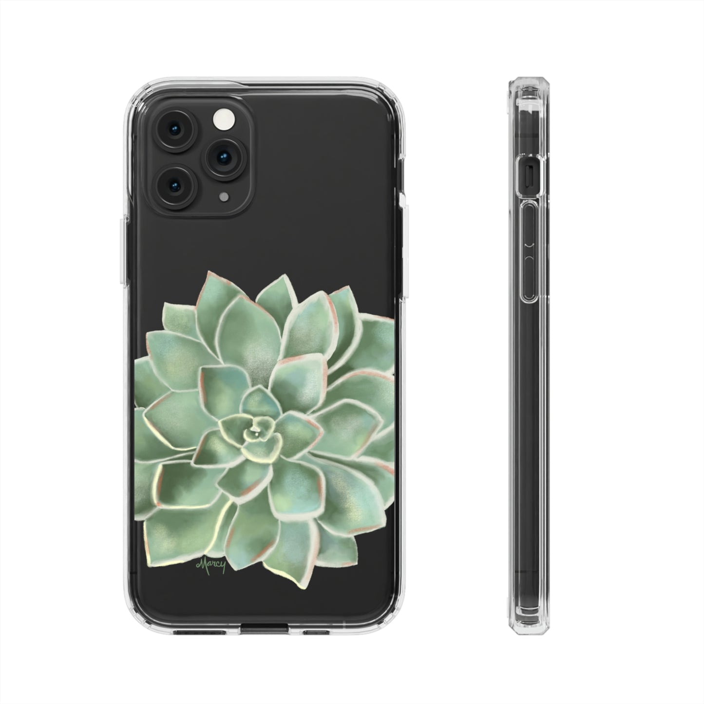 Green Succulent Clear Cases