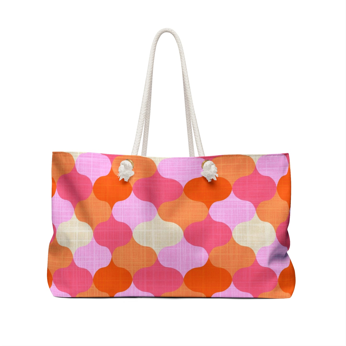 Retro Ogee Design in Orange Crush Color Way Weekender Bag