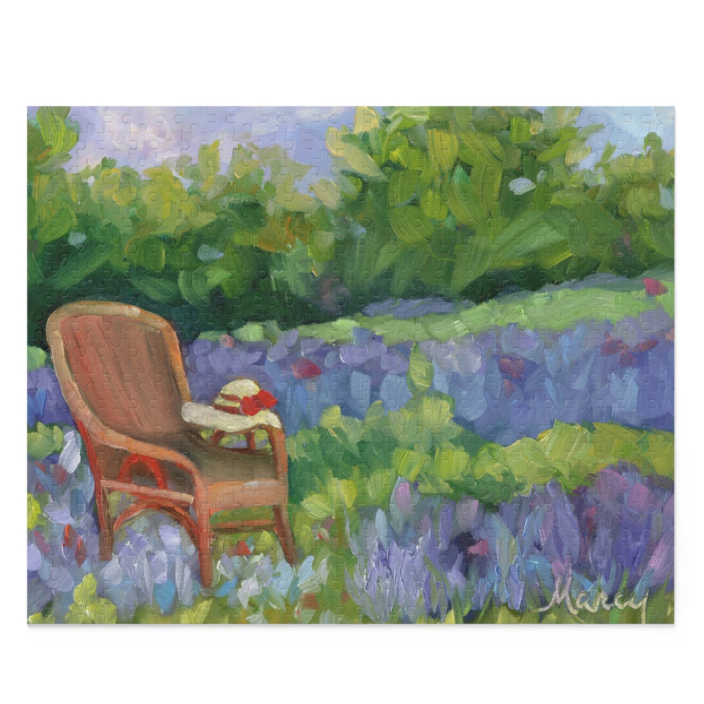 Lavender Field with Wicker Chair Puzzle (120, 252, 500-Piece)