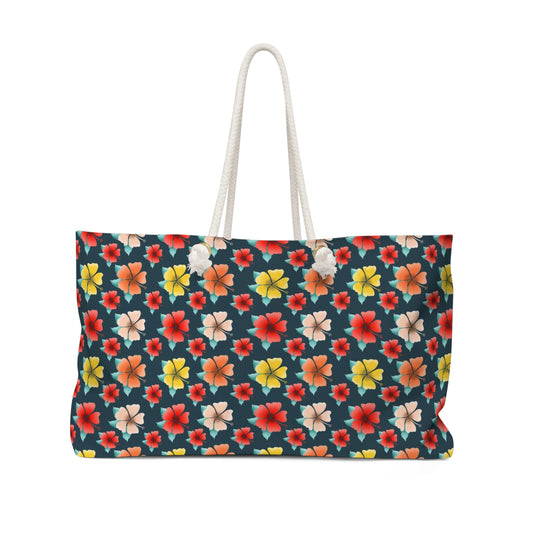 Hibiscus Flowers -- Sunbaked Collection -- Weekender Bag