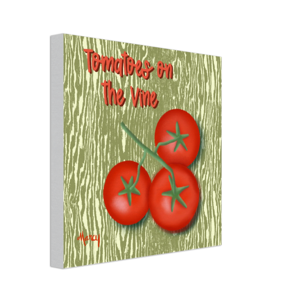 Tomatoes on the Vine on Stretched Canvas