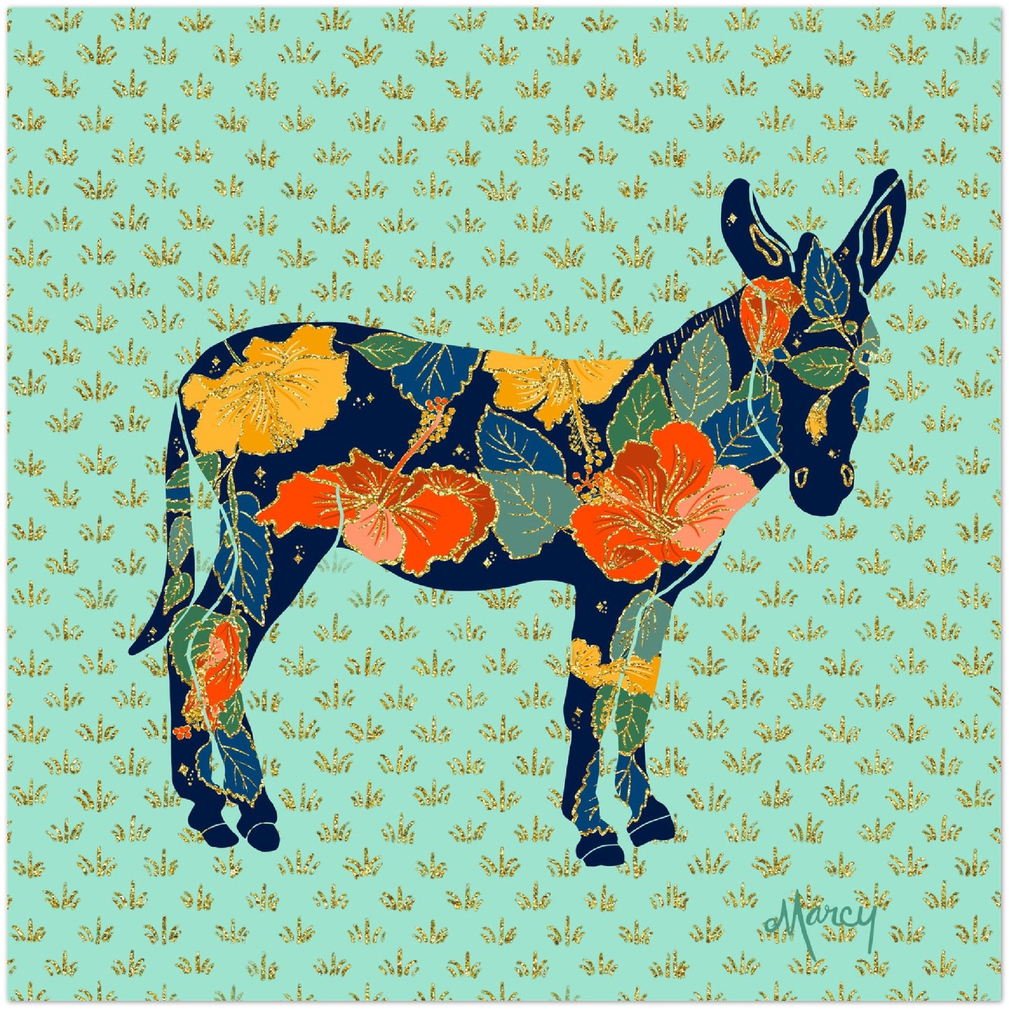 Poppy — Floral Donkey Aluminum Print