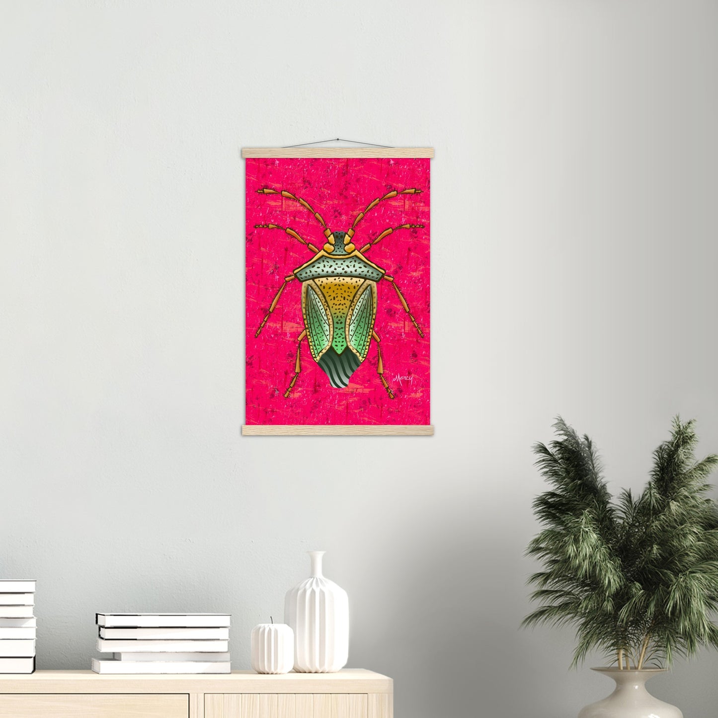 Green and Gold Beetle Classic Matte Paper Poster & Hanger