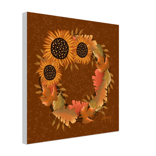 Fall Wreath on Stretched Canvas