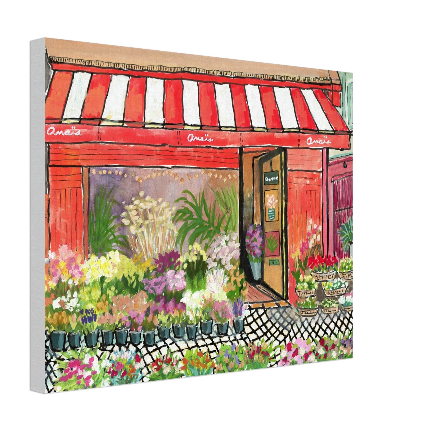 Anaiis Flower Shop on Stretched Canvas