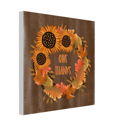 Thanksgiving Wreath on Stretched Canvas