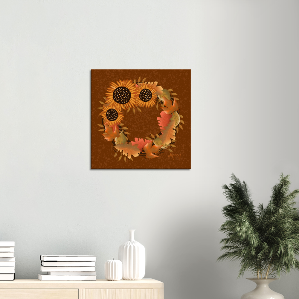 Fall Wreath on Stretched Canvas
