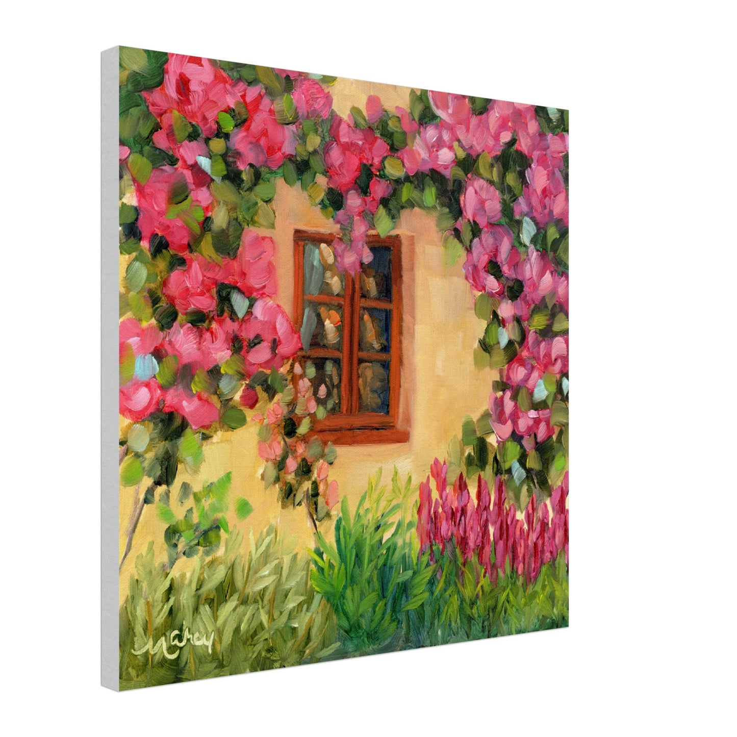 Roses at My Tuscan Villa Window Original Oil & Stretched Canvas Prints