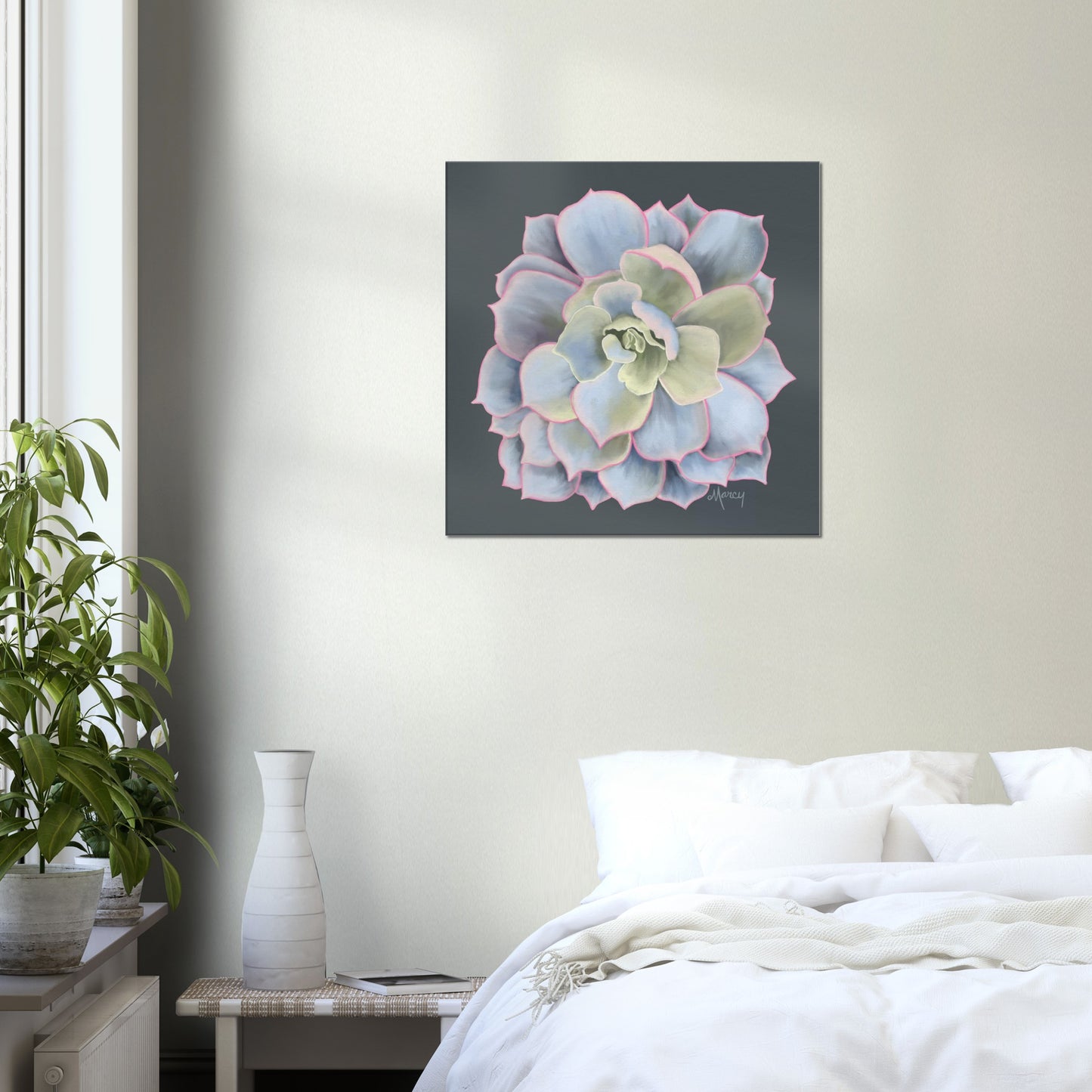 Succulent of the Month | January | on Stretched Canvas | Echeveria Succulent